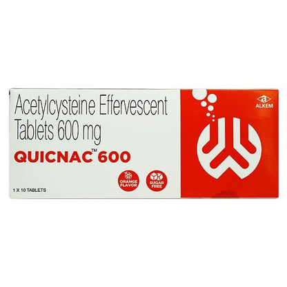 QUICNAC 600 SUGAR FREE ORANGE FLAVOUR Effervescent Tablet 10's - Global Surgicals