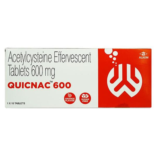 QUICNAC 600 SUGAR FREE ORANGE FLAVOUR Effervescent Tablet 10's - Global Surgicals