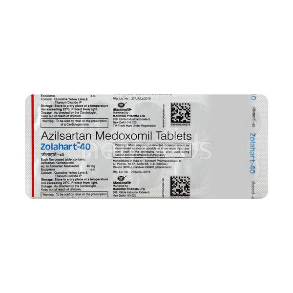 Zolahart 40mg Tablet 10'S