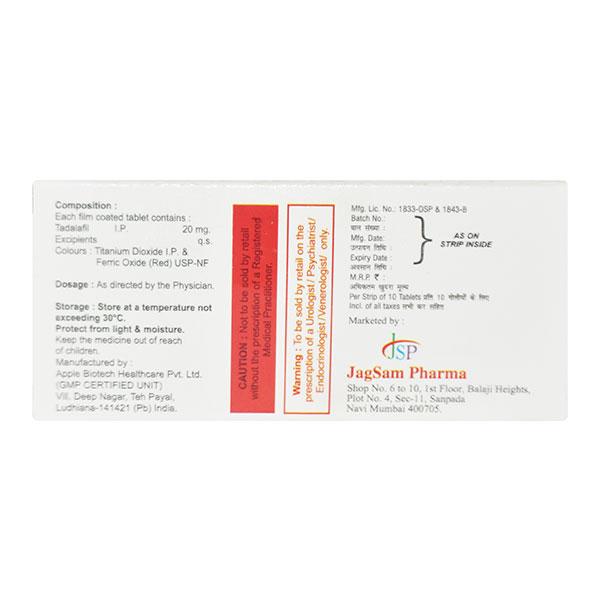 Tadalip 20Mg Tablet 10's