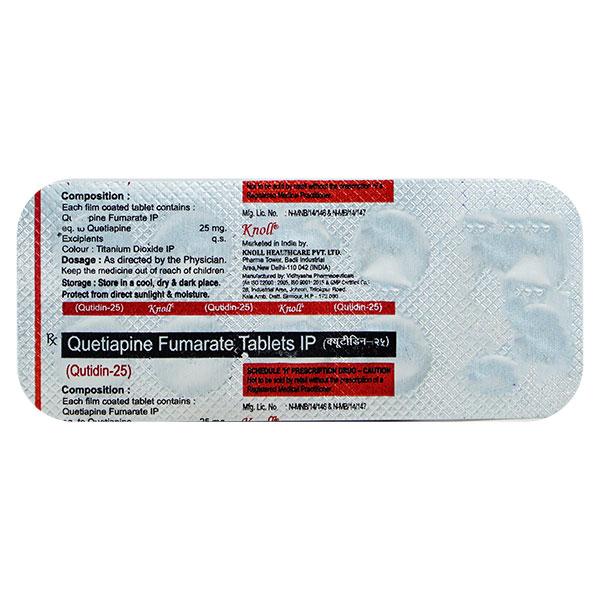 QUTIDIN 25 Tablet 10's - Global Surgicals