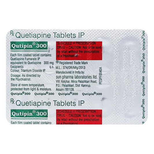 Qutipin 300mg Tablet 10'S - Global Surgicals