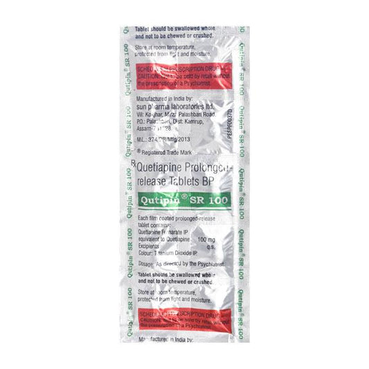 Qutipin SR 100mg Tablet 10'S - Global Surgicals