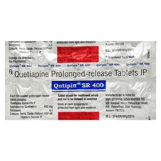 Qutipin SR 400mg Tablet 10'S - Global Surgicals