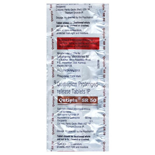 Qutipin SR 50mg Tablet 10'S - Global Surgicals