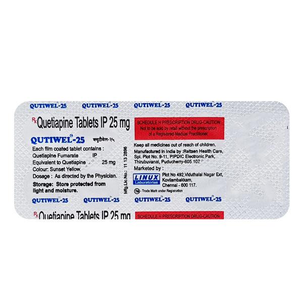 Qutiwel 25mg Tablet 10'S - Global Surgicals