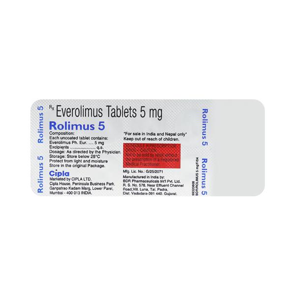 Rolimus 5mg Tablet 10'S