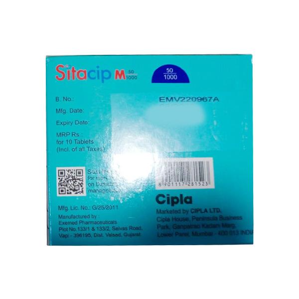 SITACIP M 50/1000 Tablet 10's