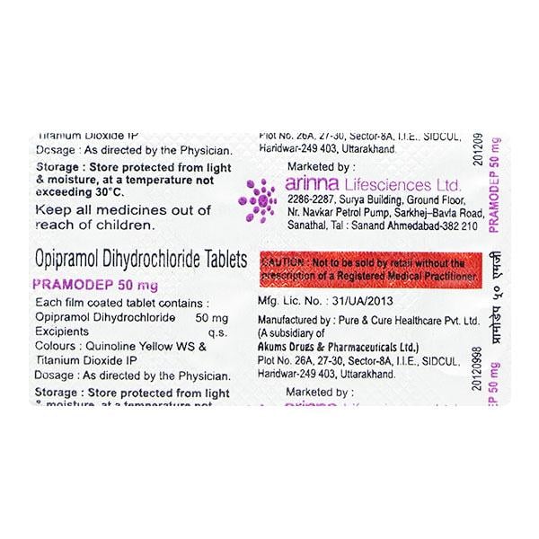 Pramodep 50mg Tablet 10'S