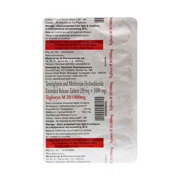 TEGLIWYN M 1000mg Tablet 10's