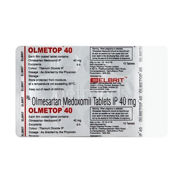 Olmetop 40mg Tablet 15'S