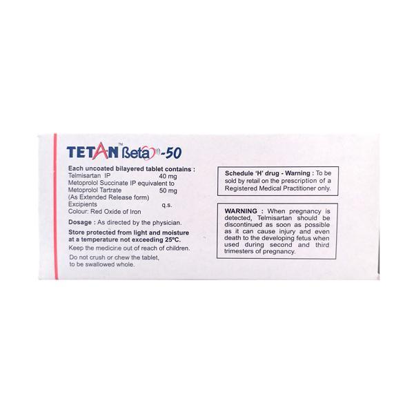 Tetan Beta 50mg Tablet 15'S