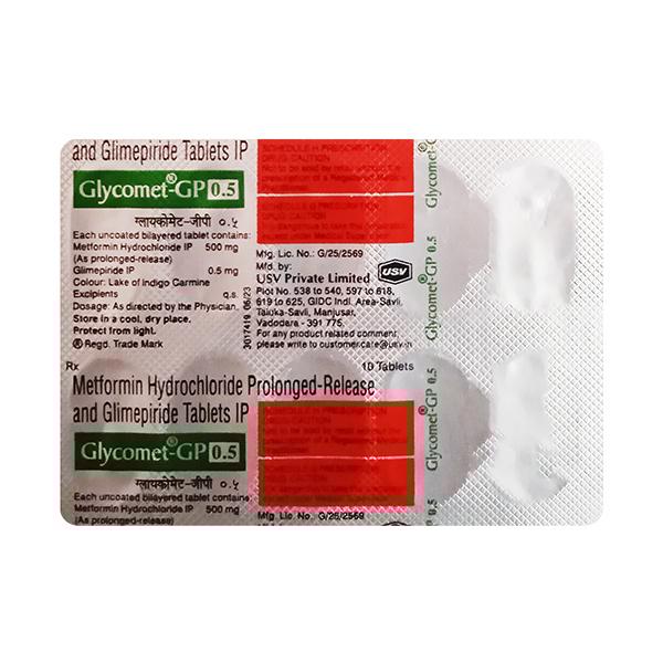 Glycomet GP 0.5mg Tablet 10'S