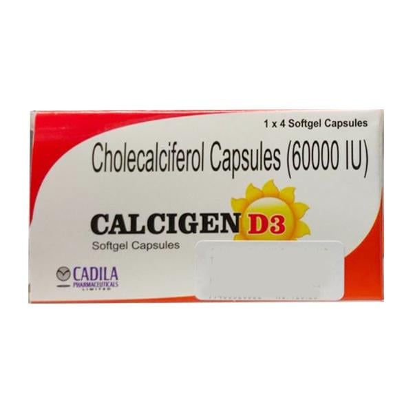 Calcigen D3 60K Capsule 4'S