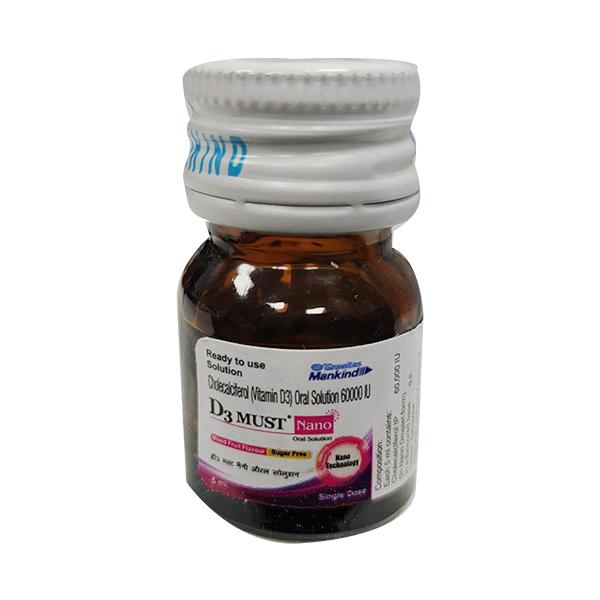 D3 MUST NANO SUGAR FREE MIXED FRUIT FLAVOUR Oral Solution 5ml