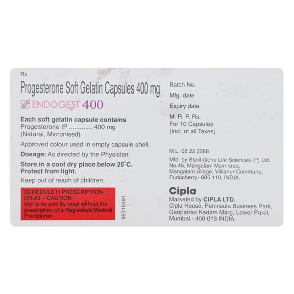 Endogest 400 Capsule 10'S