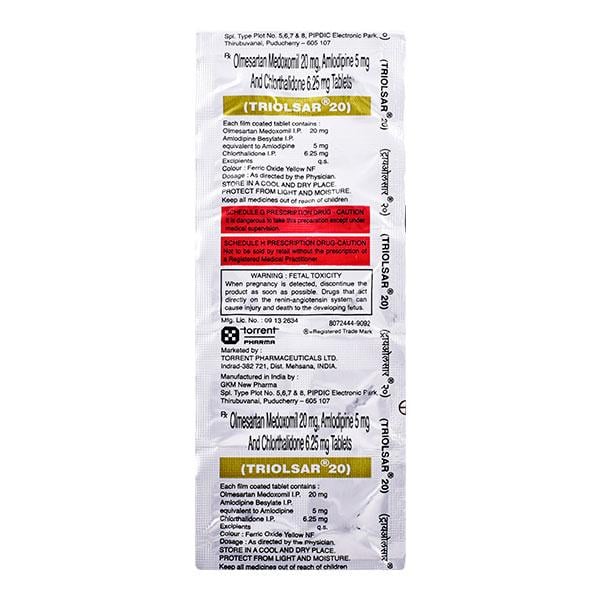 Triolsar 20mg Tablet 10'S