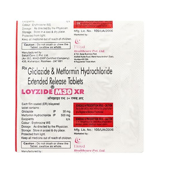 Loyzide M XR 30mg Tablet 15'S