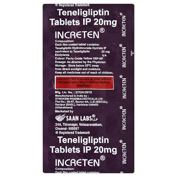 INCRETEN 20mg Tablet 15's