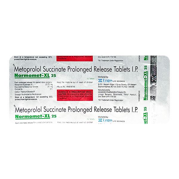 NORMOMET XL 25mg Tablet 10's