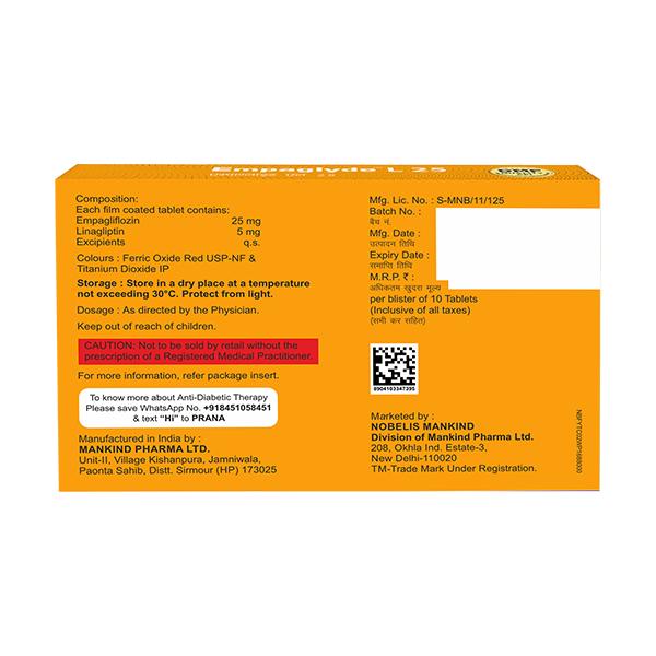 EMPAGLYDE L 25 Tablet 10's
