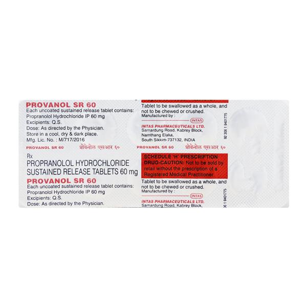 Provanol SR 60mg Tablet 10'S