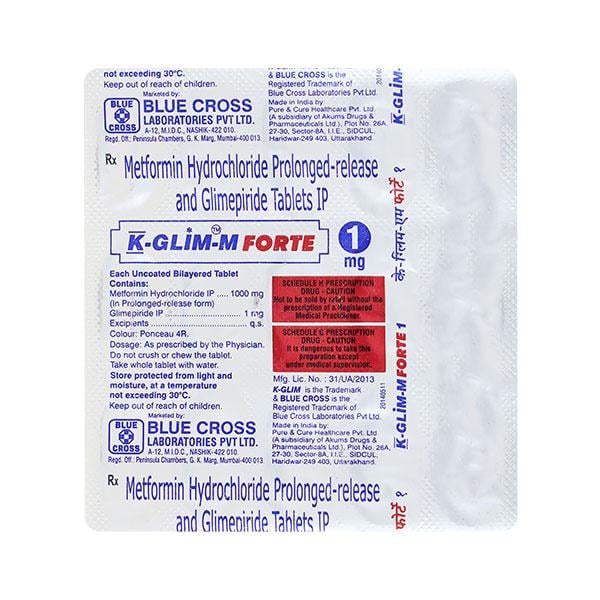 K Glim M Forte 1mg Tablet 15'S