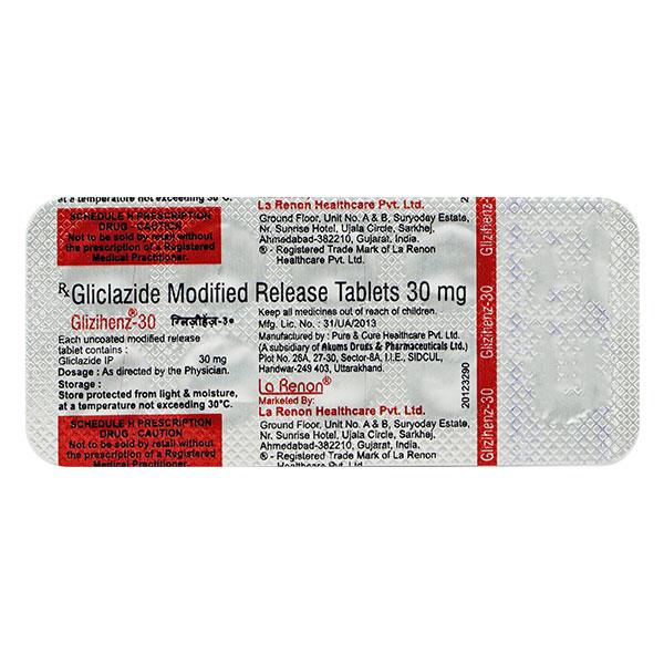 Glizihenz 30mg Tablet 10'S