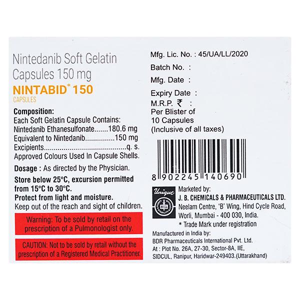 NINTABID 150mg Soft Gelatin Capsule 10's