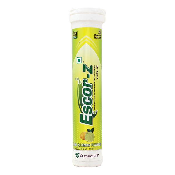 ESCOR Z SUGAR FREE LIME & LEMON FLAVOUR Effervescent Tablet 20's