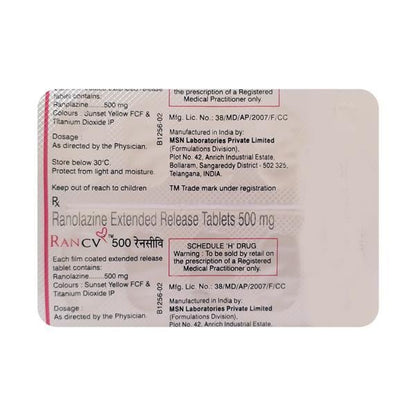 RAN CV 500mg Tablet 10'S - Global Surgicals