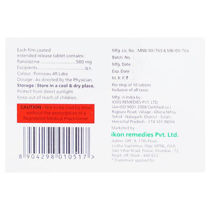 RANOCARE 500 Tablet 10's - Global Surgicals