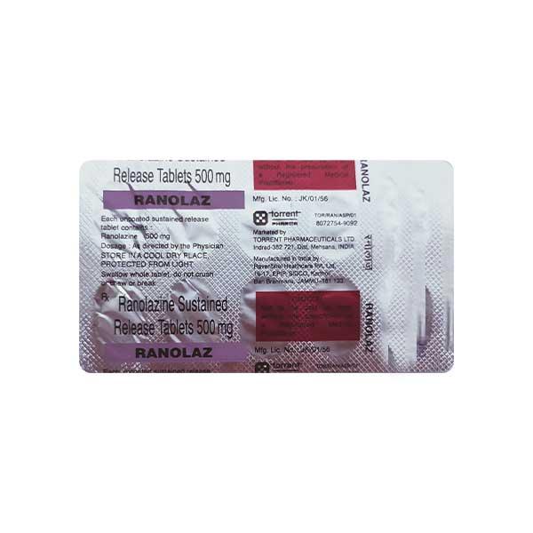 Ranolaz 500mg Tablet 10'S - Global Surgicals