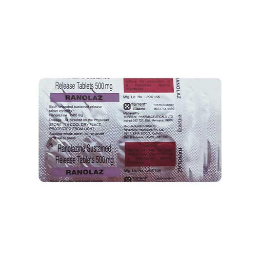 Ranolaz 500mg Tablet 10'S - Global Surgicals