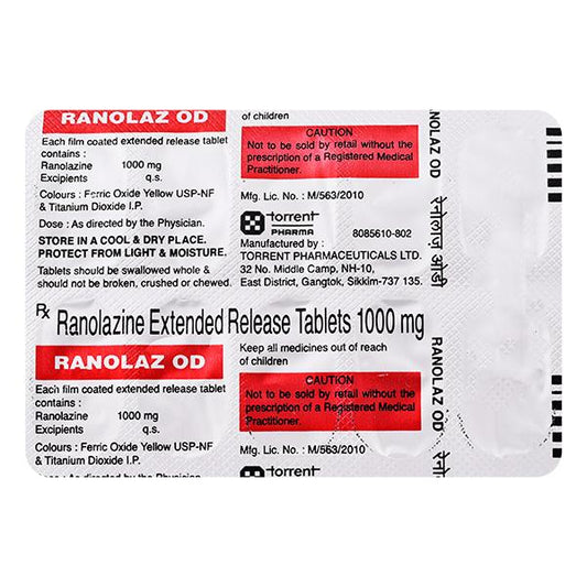Ranolaz OD Tablet 10'S - Global Surgicals
