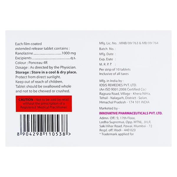 RANOWIN 1000 Tablet 10's - Global Surgicals