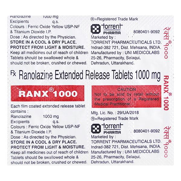 Ranx 1000 Tablet 10'S - Global Surgicals