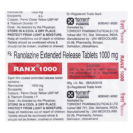 Ranx 1000 Tablet 10'S - Global Surgicals