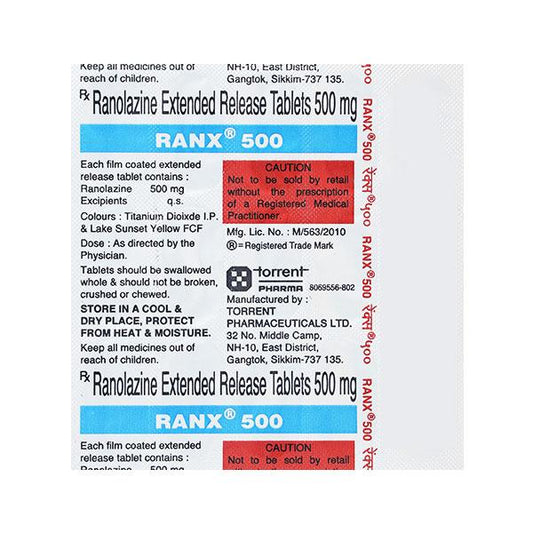 Ranx 500mg Tablet 15'S - Global Surgicals