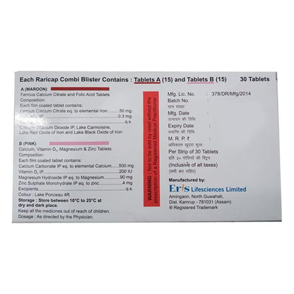 Raricap Combi Tablet 30'S - Global Surgicals