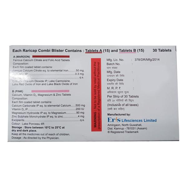 Raricap Combi Tablet 30'S - Global Surgicals