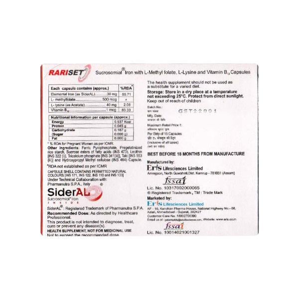 RARISET Capsule 15's - Global Surgicals