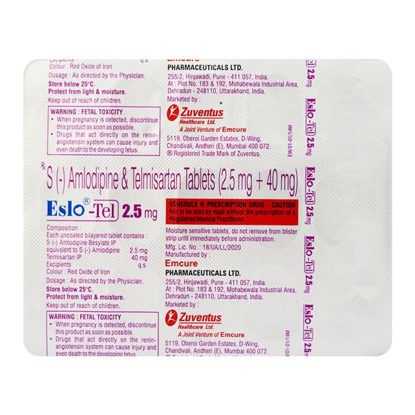Eslo Tel 2.5mg Tablet 15'S