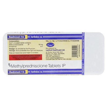 Rednisol 16mg Tablet 10'S - Global Surgicals