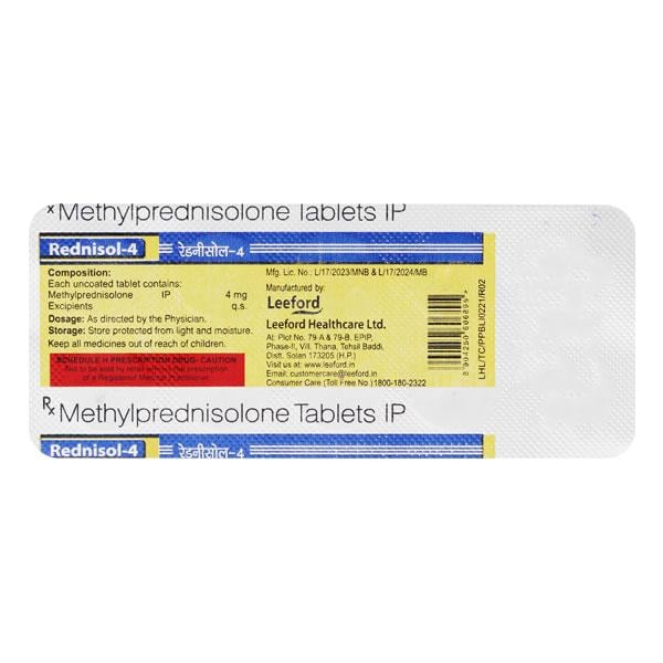Rednisol 4mg Tablet 10'S - Global Surgicals