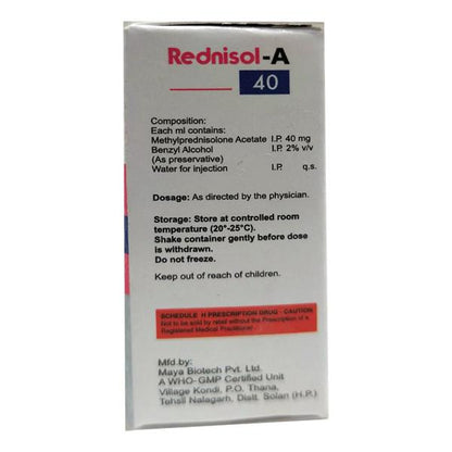REDNISOL A 40 Injection 1ml - Global Surgicals