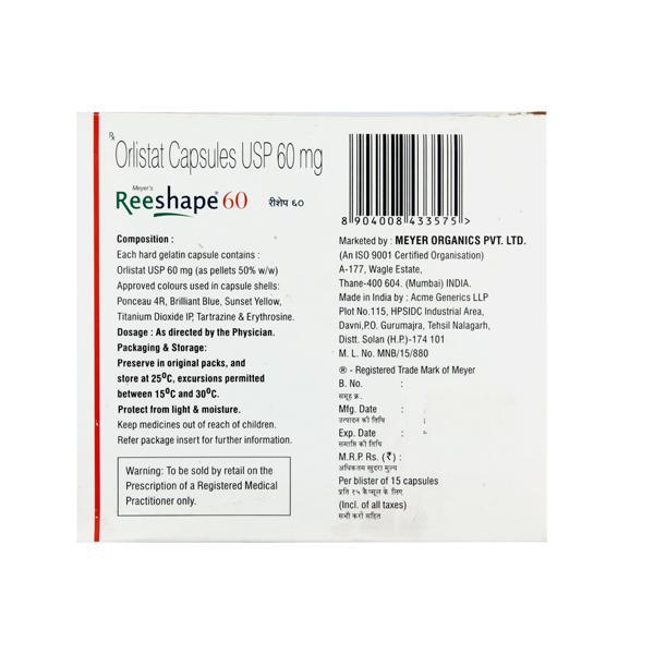 Reeshape 60mg Capsule 15'S - Global Surgicals