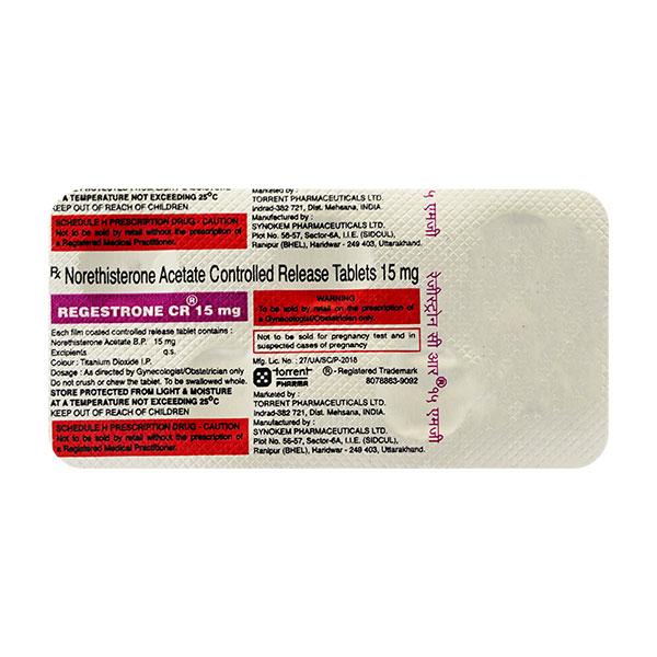 Regestrone CR 15mg Tablet 5'S - Global Surgicals