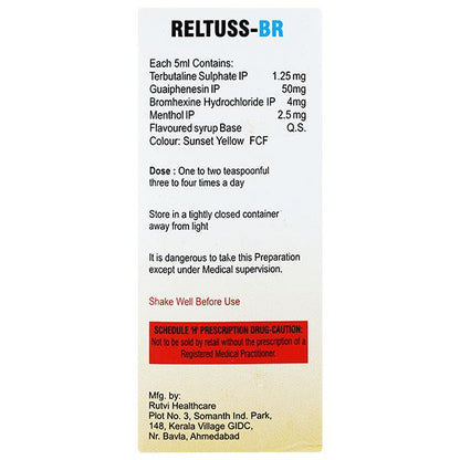 RELTUSS BR Syrup 100ml - Global Surgicals