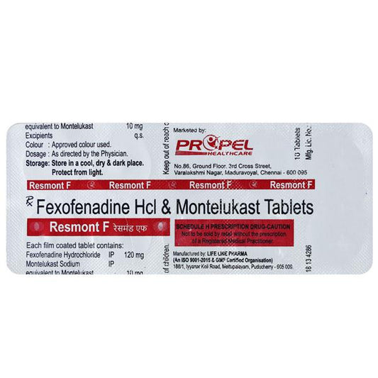 RESMONT F Tablet 10's - Global Surgicals